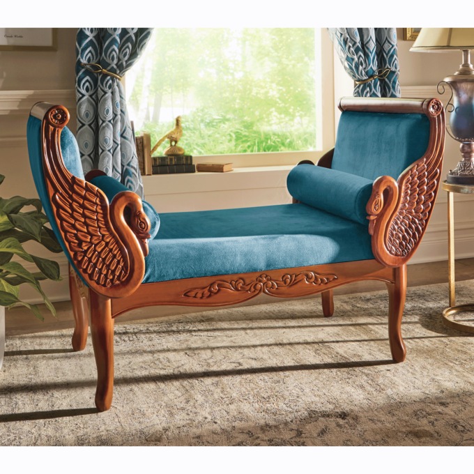 Swan Upholstered Bench, , large