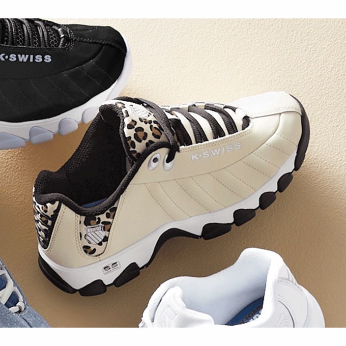 K-Swiss Women's ST329 Cross Training Shoe, Seedpearl Leopard Black, large
