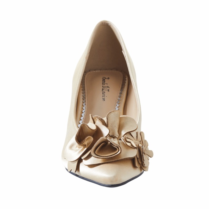 Amanda D&rsquo;laurie Ruffle Kitten Heel for Women in Satin with 2&rdquo; Dual-Finish Heel, , large