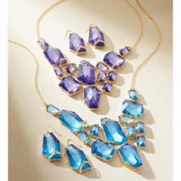 Crystal Chunk Necklace &amp; Earrings Set, , large