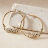 Crystal Leopard Hoops, Goldtone, large