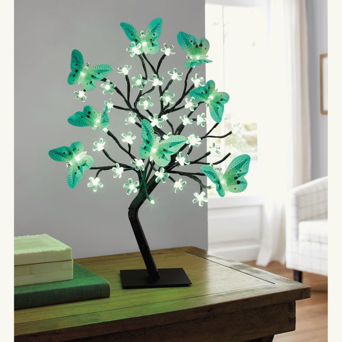Lighted Butterfly Tree Table Lamp, , large