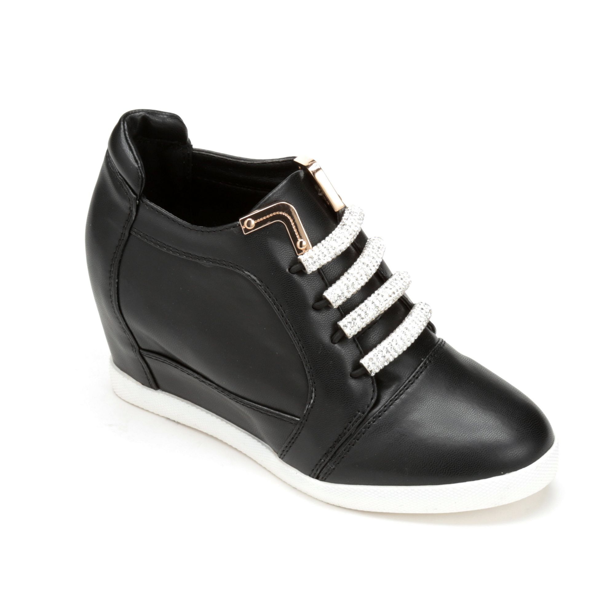 black wedge high tops