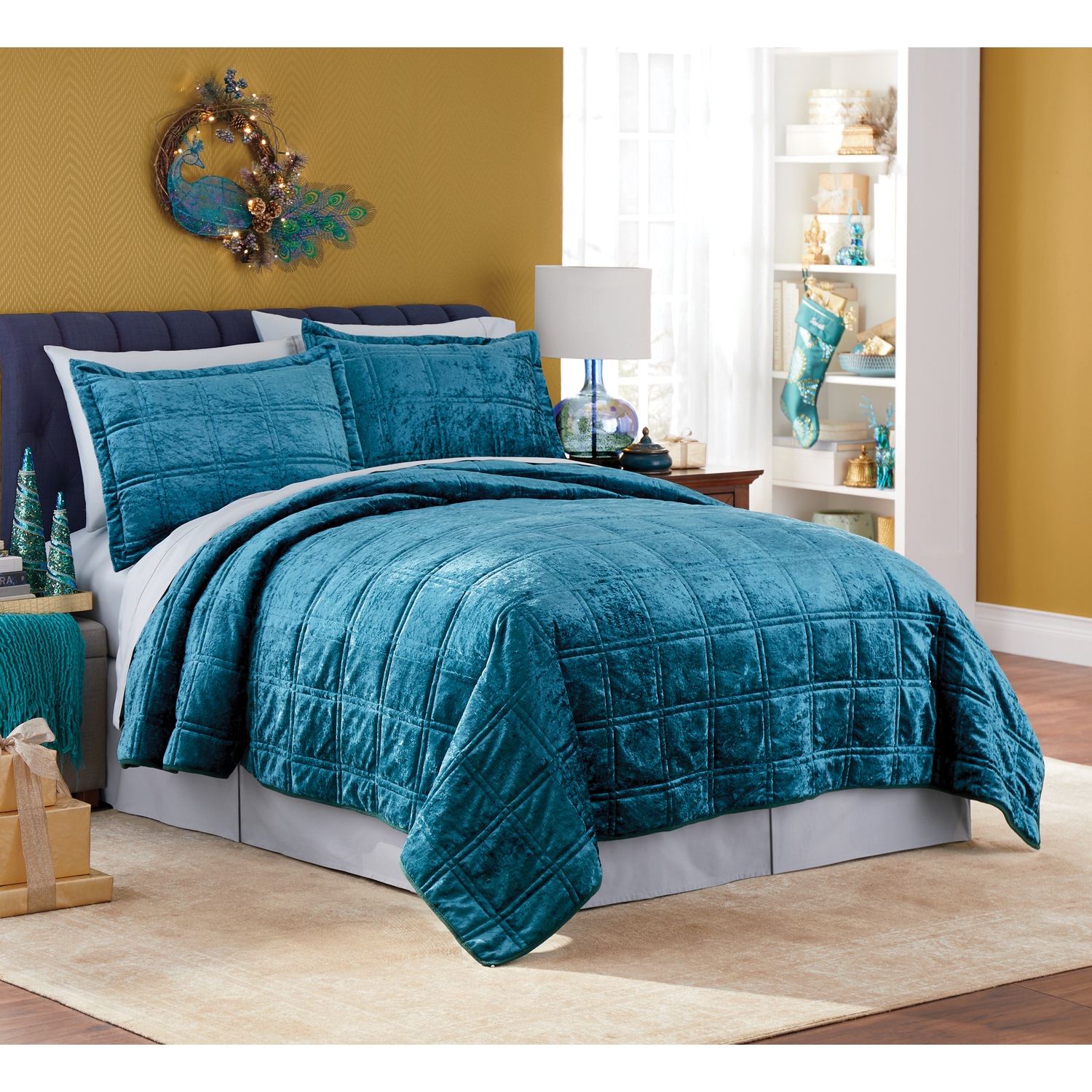 Crushed Velvet Quilt Midnight Velvet