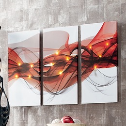 Lit Contemporary Smoke Triptych, , large