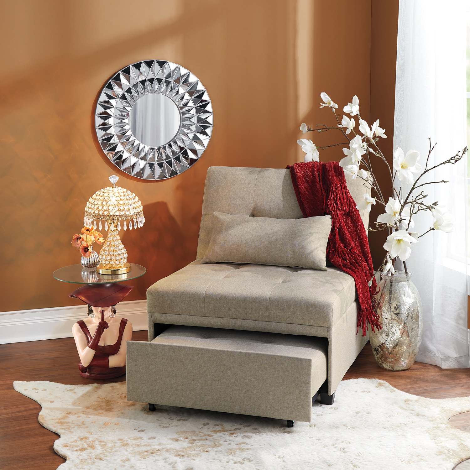 Cali 4 in 1 Multifunction Convertible Chair Midnight Velvet