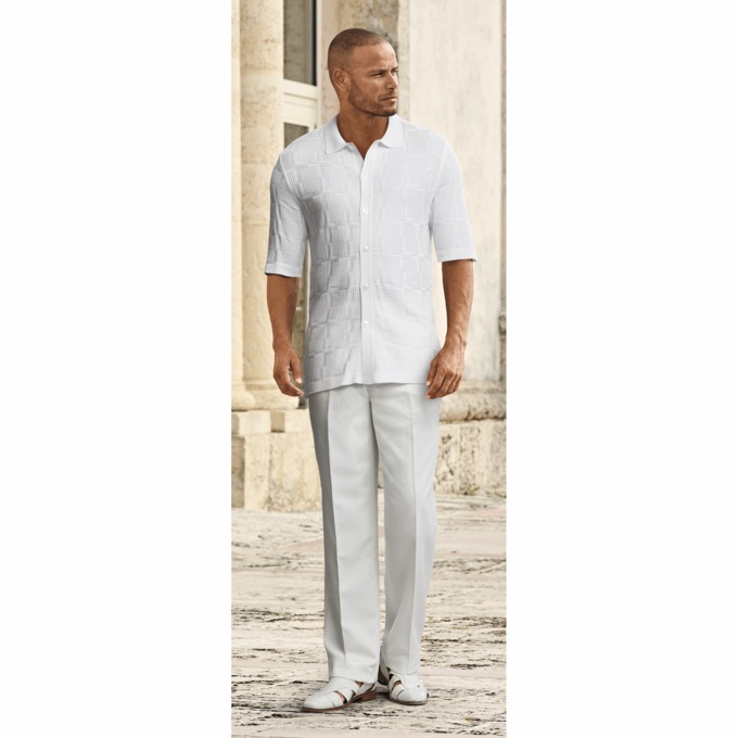 Stacy Adams Knit-Shirt Pant Set, , large