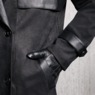 Sylvester Men&rsquo;s Faux Suede Trench Coat with Faux Leather Trim, Black, large