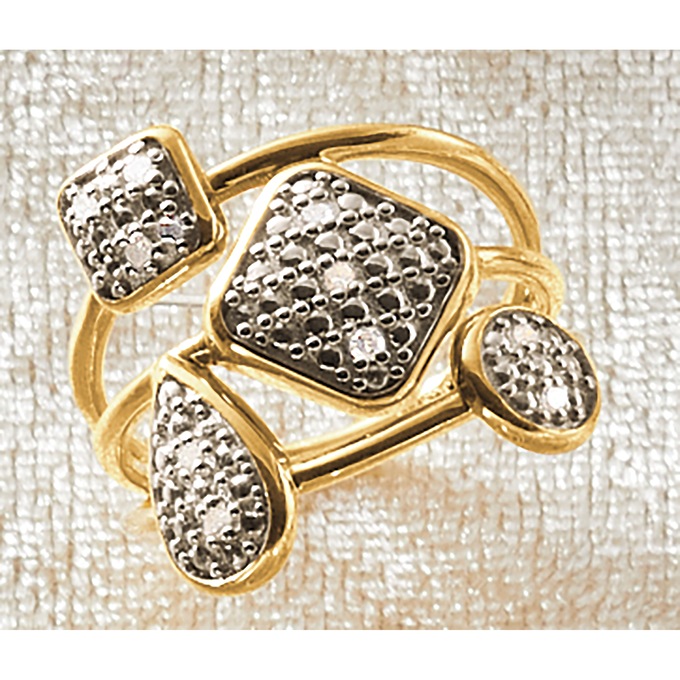 Diamond Multi Geometric Ring, , large
