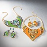 Crystal Floral Enamel Jewelry, , large