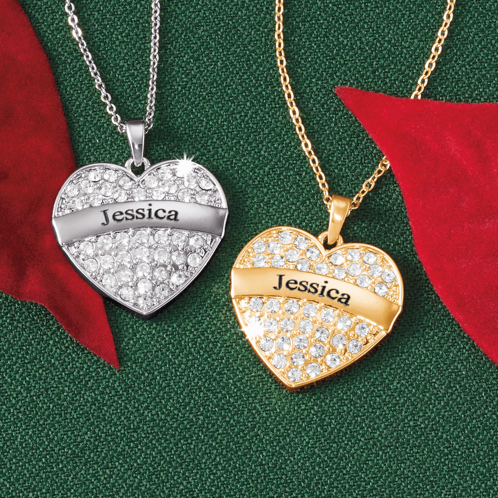 Name Heart Crystal Pendant, , large