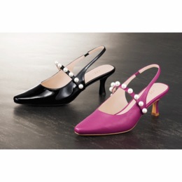 Faux-Pearl Strapped Slingback for Women with 2.5&quot; Heel and Memory Foam, , large