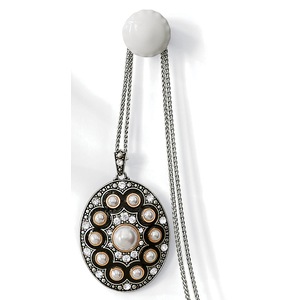 Oval Faux-Pearl Pendant, , large
