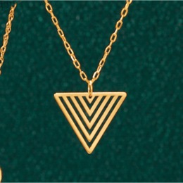 10K Gold Triangle Pendant, , large