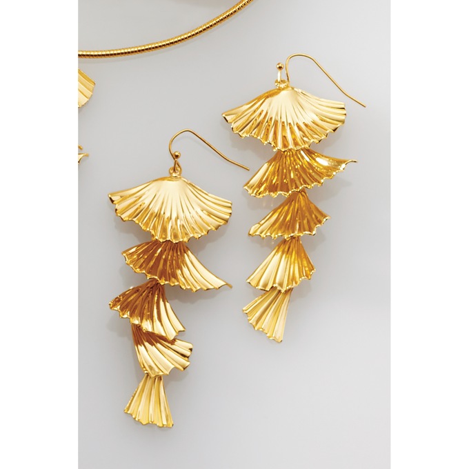 Metal Shell Collection Earrings, , large