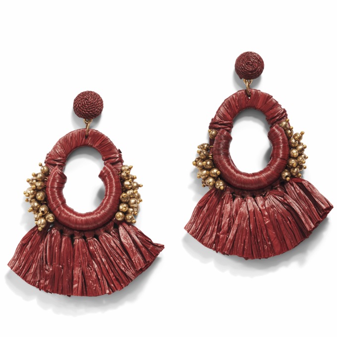 Oval Tassel Drop Earrings, , large
