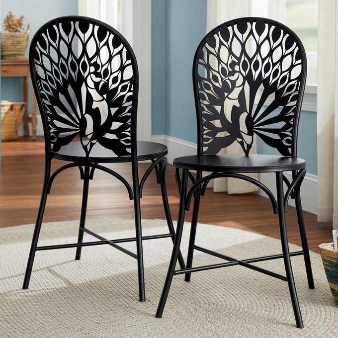 Set of 2 Laser-Cut Dining Chairs, , large
