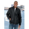 Sherpa-Lined Leather Coat, , large