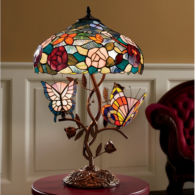 Glass butterfly lamp top