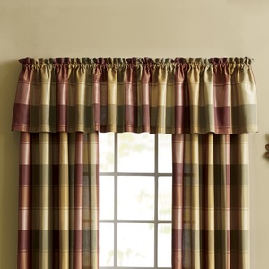 Plaid Rod Pocket Valance, , large