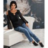 Christine Floral Embroidered Jean, , large