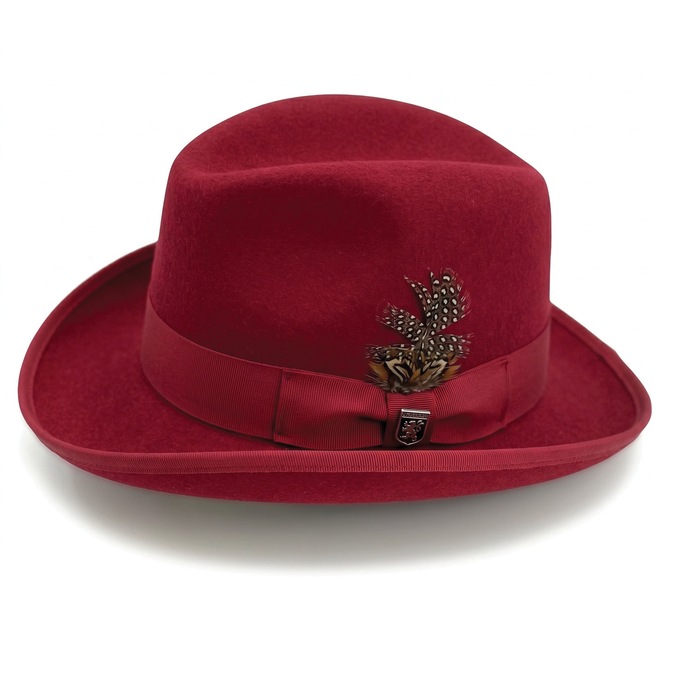 Stacy Adams Men's Harvey Homburg Hat with Feather Accent, , large
