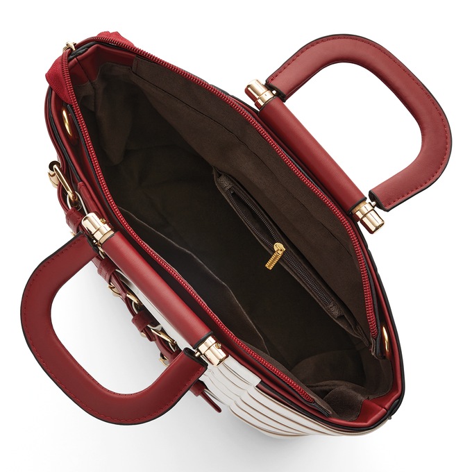 Belt-Buckle Faux-Leather Handbag – Unique Statement Purse for Women, , large