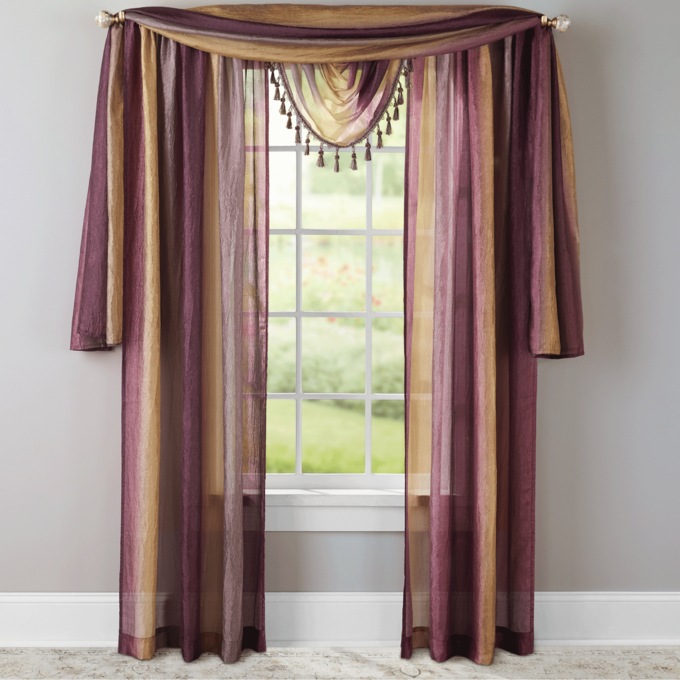 Ombré Tasseled Waterfall Valance, , large