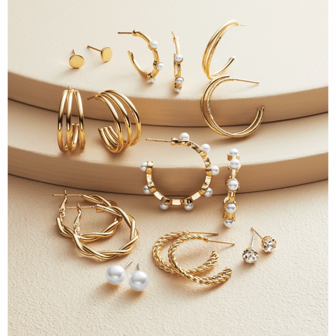 9-Pair Classic Earrings Set, , large