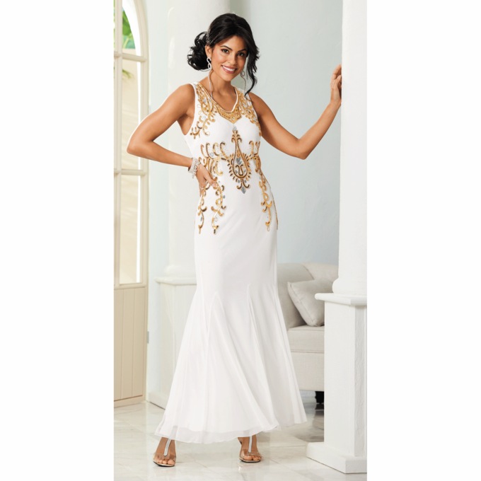 Lexa Beaded Gown, , large