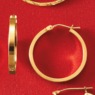 10K Gold Round Edge Hoops, , large