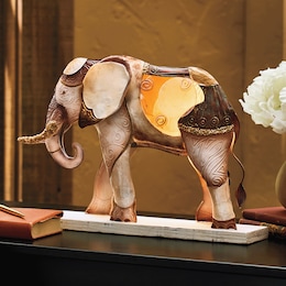 Capiz Elephant Lamp, , large