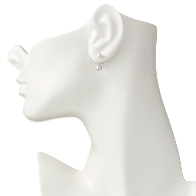 10K Gold Front/Back Ball Post Earrings, , large