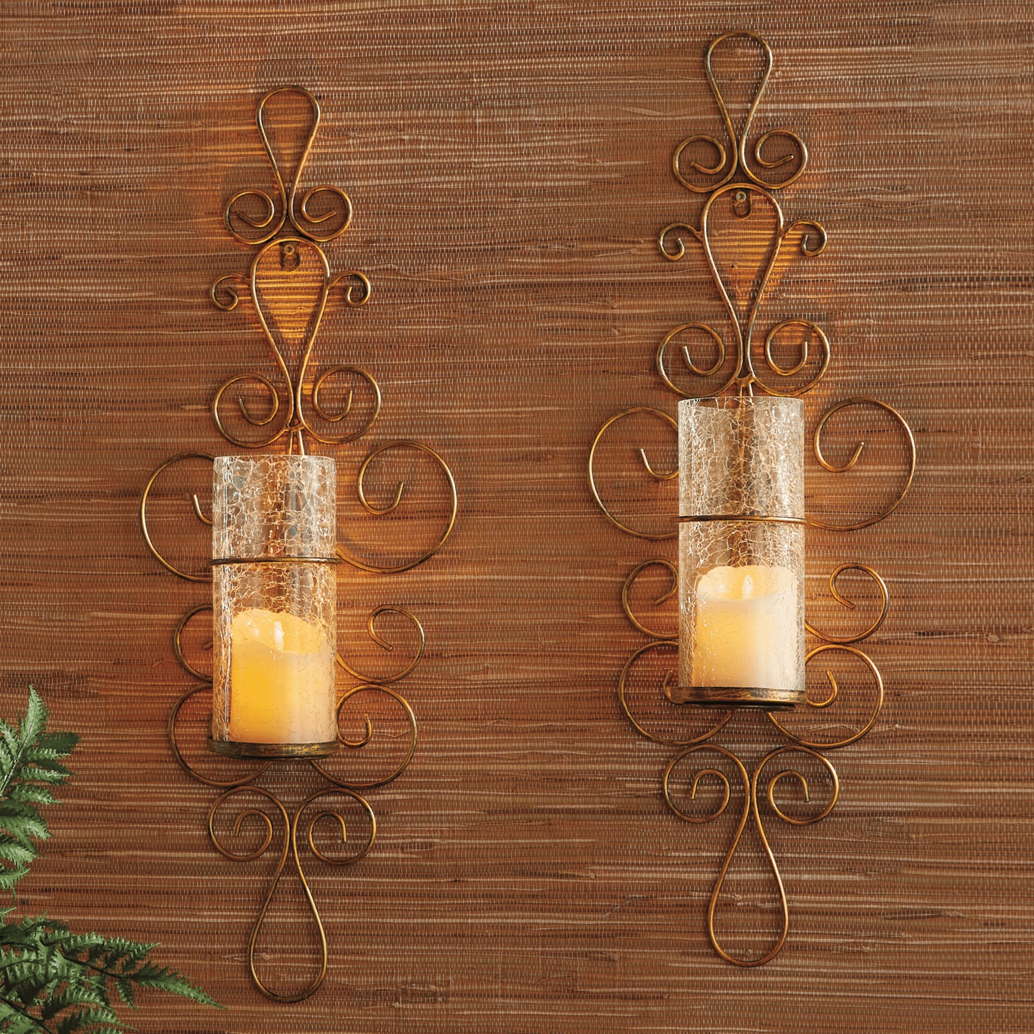Set of 2 Bella Forte Scroll Sconces Midnight Velvet