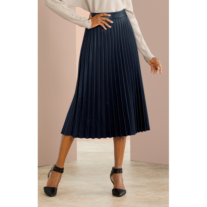 Peri Pleated Skirt, Eclipse Navy, large