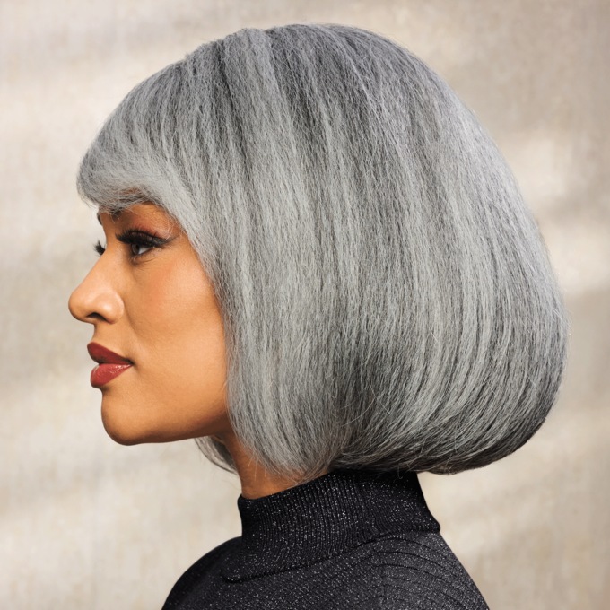 Lace-Front Amil Wig, White Gray Salt and Pepper, large
