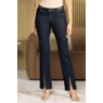 Slim Ankle-Slit Women&iacute;s Straight Stretch-Denim Jean with Horsebit Accents, , large