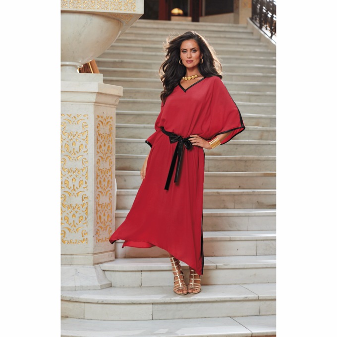 Halle Long Belted Caftan, , large