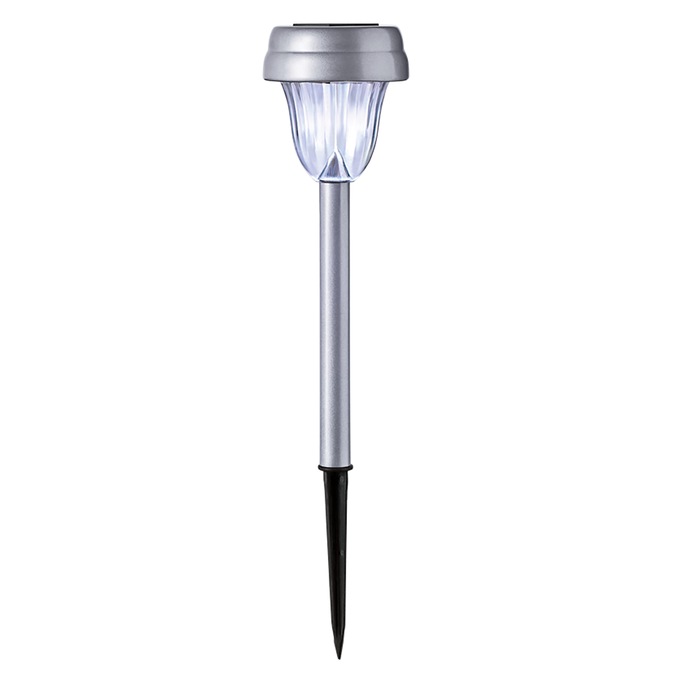 6-Piece Solar Stake Light Set, Silver, large