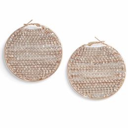 Crystal Circle Strand Earrings, , large