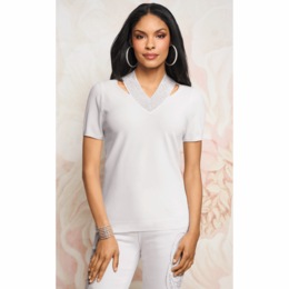 Salenna Sparkle Short Sleeve Sweater, , large