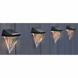 Set of 4 Solar Faux-Diamond Lights, , large