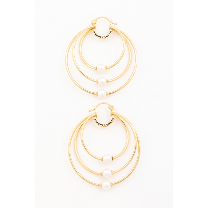 SIS Lady of Serenity Faux-Pearl Hoops - Oprah's Favorite Things, , large