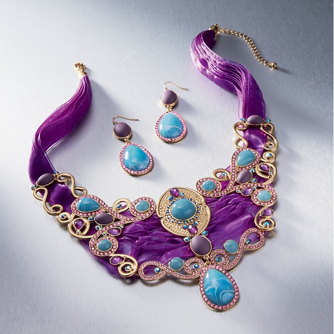 Ornate Blues/Purple Jewelry, , large