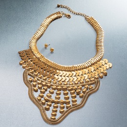 Metals Bib Necklace and Earring Set, , large