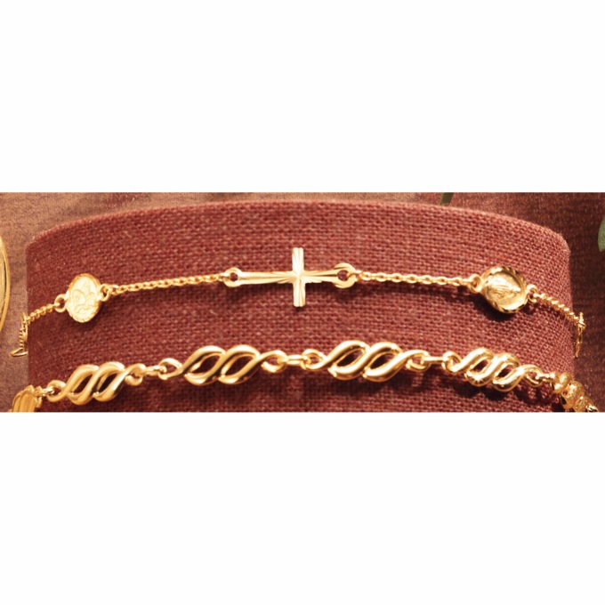 10K Gold Faith Symbols Bracelet, , large
