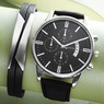 Men's Strap Watch & Bracelet Set, , large