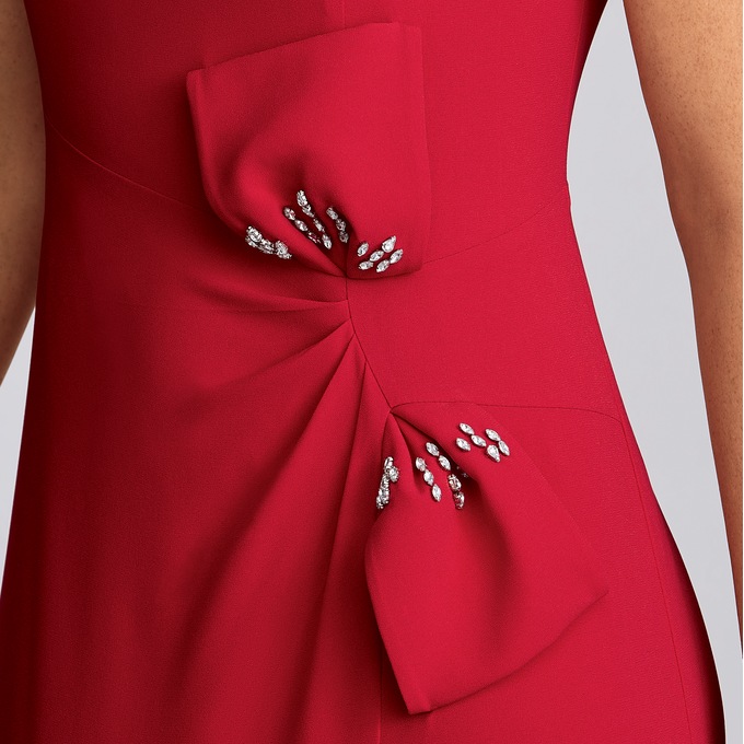 Arleen Embellished Bow Sheath Dress, , large