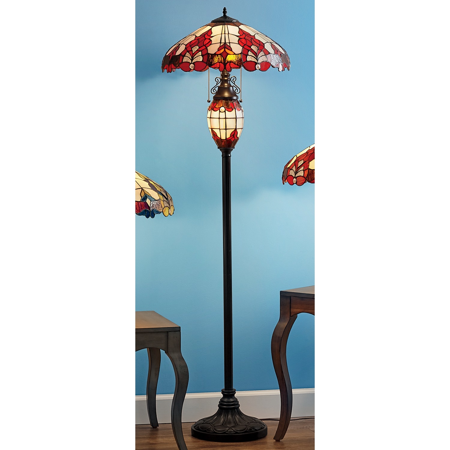 Wicklow Floor Stained Glass Floor Lamp Midnight Velvet