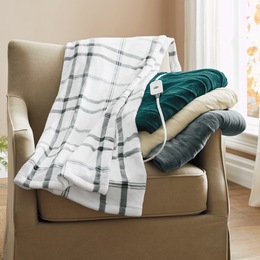 Sunbeam Nordic Plush Heated Throw, , large